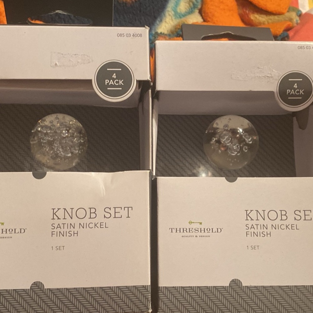 2 Sets of 4 Crystal Knobs NIB